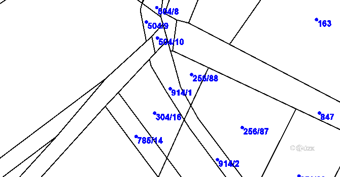 Parcela st. 914/1 v KÚ Lukov nad Dyjí, Katastrální mapa