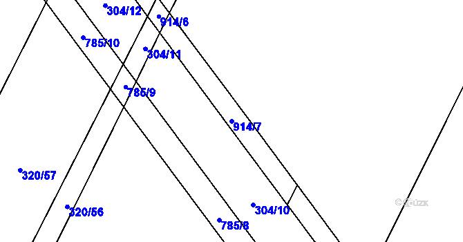 Parcela st. 914/7 v KÚ Lukov nad Dyjí, Katastrální mapa