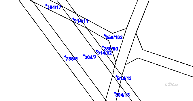 Parcela st. 914/12 v KÚ Lukov nad Dyjí, Katastrální mapa