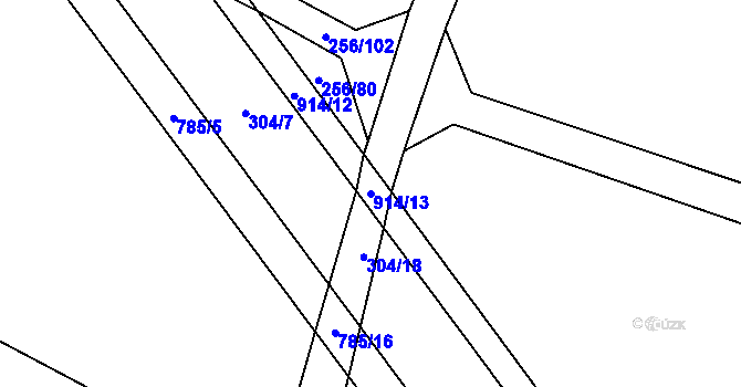 Parcela st. 914/13 v KÚ Lukov nad Dyjí, Katastrální mapa