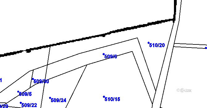 Parcela st. 509/6 v KÚ Lukov nad Dyjí, Katastrální mapa