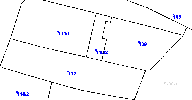 Parcela st. 110/2 v KÚ Lukov nad Dyjí, Katastrální mapa
