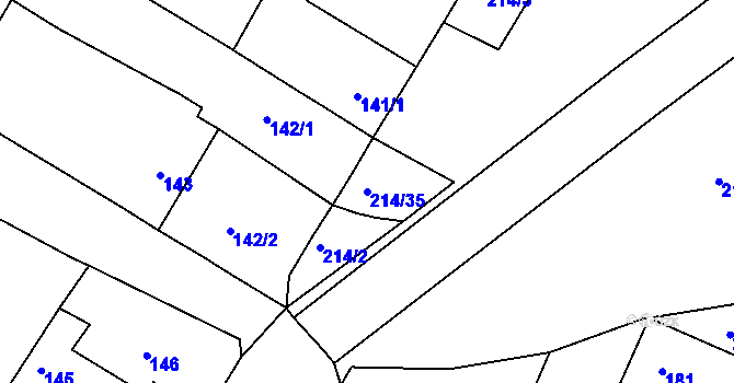 Parcela st. 214/35 v KÚ Lukov nad Dyjí, Katastrální mapa