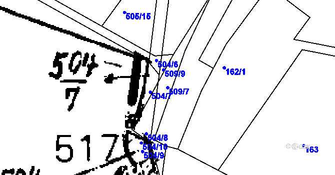 Parcela st. 509/7 v KÚ Lukov nad Dyjí, Katastrální mapa
