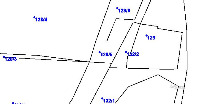 Parcela st. 128/5 v KÚ Lukov nad Dyjí, Katastrální mapa