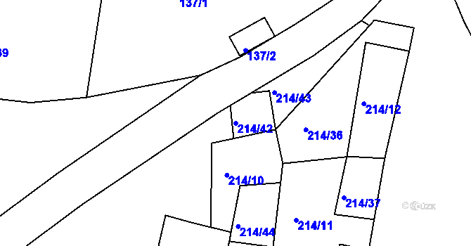 Parcela st. 214/42 v KÚ Lukov nad Dyjí, Katastrální mapa