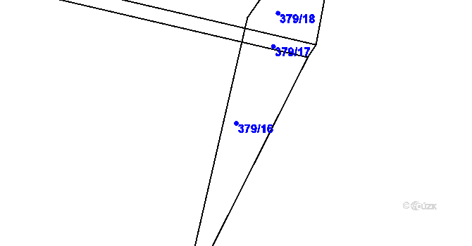 Parcela st. 379/16 v KÚ Lukov nad Dyjí, Katastrální mapa