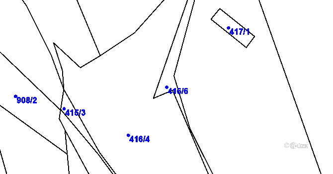 Parcela st. 416/6 v KÚ Lukov nad Dyjí, Katastrální mapa