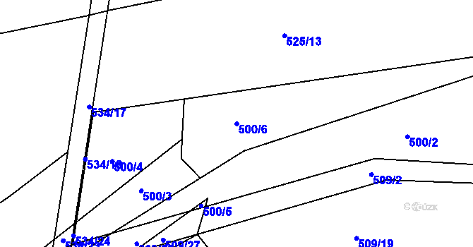 Parcela st. 500/6 v KÚ Lukov nad Dyjí, Katastrální mapa
