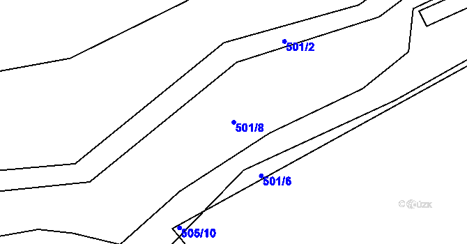 Parcela st. 501/8 v KÚ Lukov nad Dyjí, Katastrální mapa