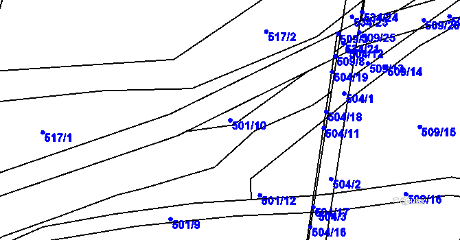 Parcela st. 501/10 v KÚ Lukov nad Dyjí, Katastrální mapa
