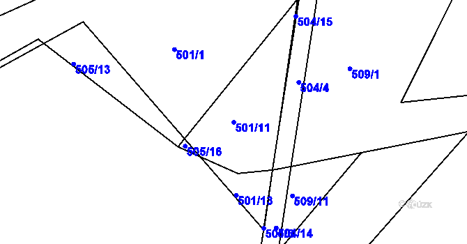 Parcela st. 501/11 v KÚ Lukov nad Dyjí, Katastrální mapa