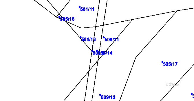 Parcela st. 504/14 v KÚ Lukov nad Dyjí, Katastrální mapa
