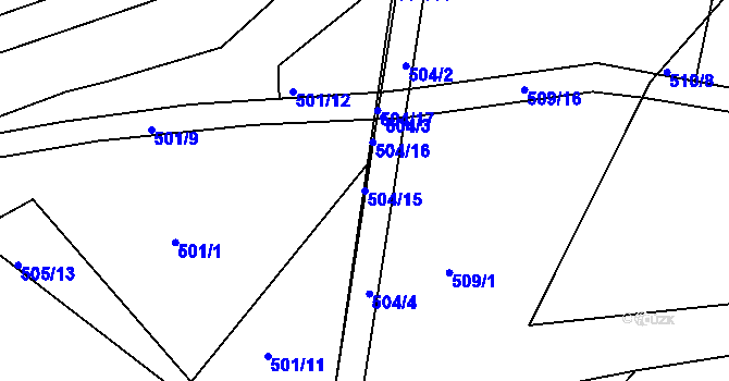 Parcela st. 504/15 v KÚ Lukov nad Dyjí, Katastrální mapa