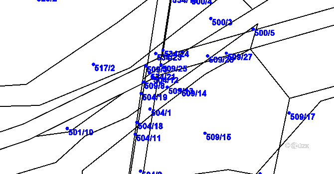 Parcela st. 509/13 v KÚ Lukov nad Dyjí, Katastrální mapa