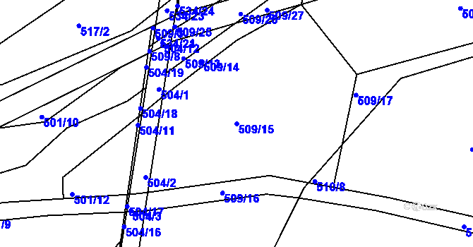 Parcela st. 509/15 v KÚ Lukov nad Dyjí, Katastrální mapa