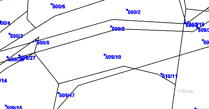 Parcela st. 509/19 v KÚ Lukov nad Dyjí, Katastrální mapa