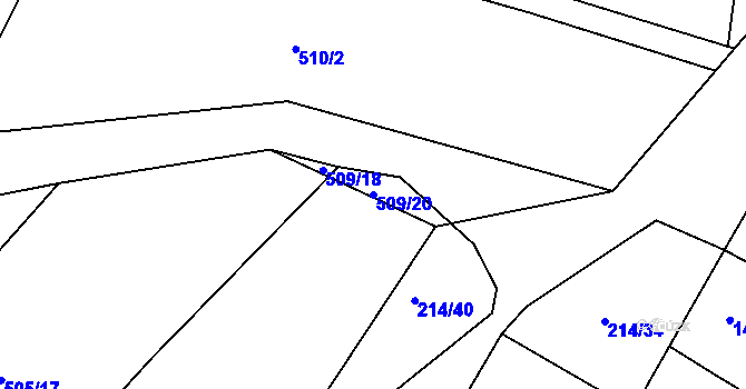 Parcela st. 509/20 v KÚ Lukov nad Dyjí, Katastrální mapa