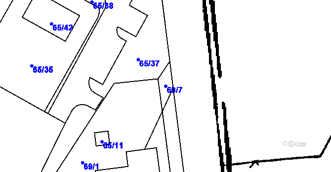 Parcela st. 69/7 v KÚ Lukov nad Dyjí, Katastrální mapa