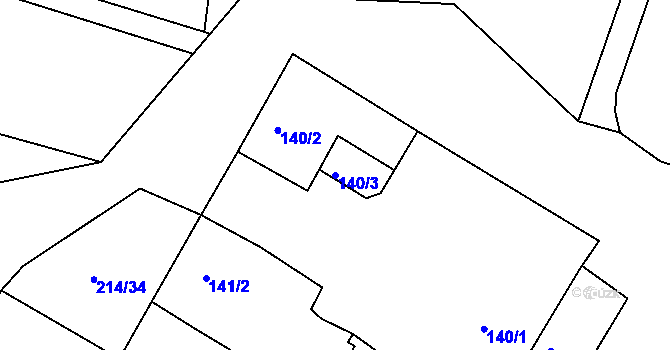 Parcela st. 140/3 v KÚ Lukov nad Dyjí, Katastrální mapa
