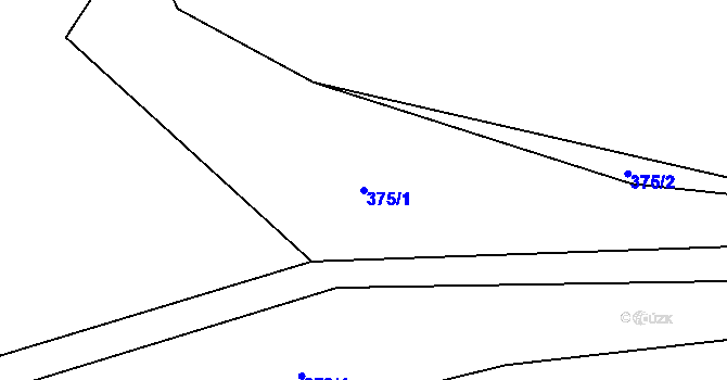 Parcela st. 375/1 v KÚ Lukov nad Dyjí, Katastrální mapa