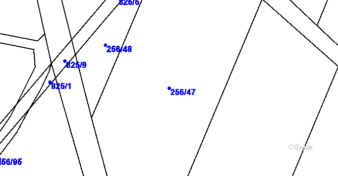 Parcela st. 256/47 v KÚ Lukov nad Dyjí, Katastrální mapa