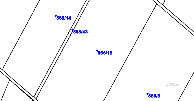 Parcela st. 565/15 v KÚ Lukov nad Dyjí, Katastrální mapa