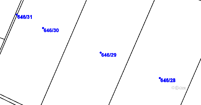 Parcela st. 646/29 v KÚ Lukov nad Dyjí, Katastrální mapa