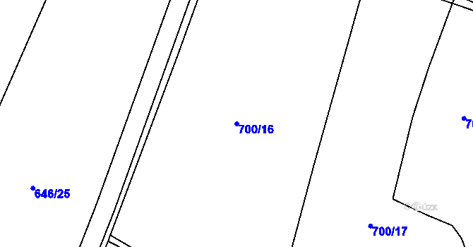 Parcela st. 700/16 v KÚ Lukov nad Dyjí, Katastrální mapa