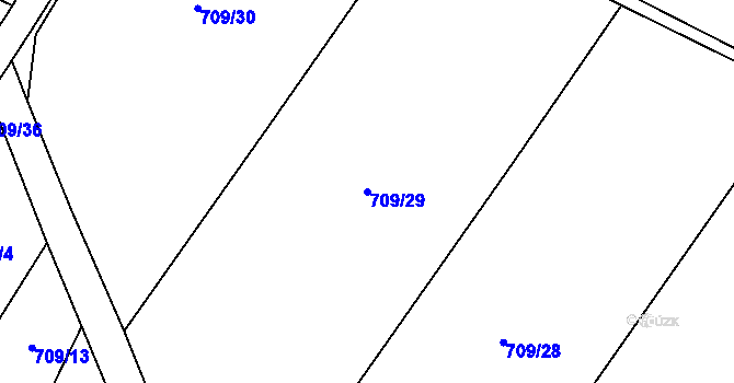 Parcela st. 709/29 v KÚ Lukov nad Dyjí, Katastrální mapa