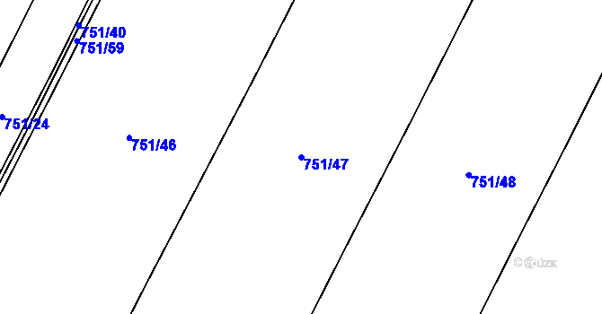 Parcela st. 751/47 v KÚ Lukov nad Dyjí, Katastrální mapa