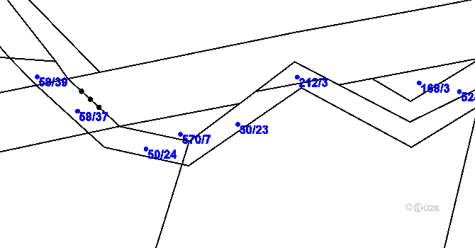 Parcela st. 50/23 v KÚ Luková nad Cidlinou, Katastrální mapa