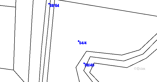 Parcela st. 54/4 v KÚ Luková nad Cidlinou, Katastrální mapa