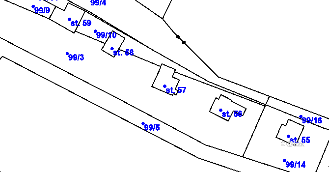 Parcela st. 57 v KÚ Luková nad Cidlinou, Katastrální mapa