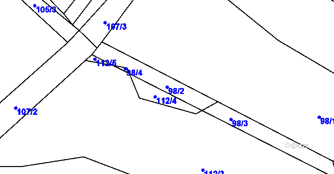 Parcela st. 98/2 v KÚ Luková nad Cidlinou, Katastrální mapa