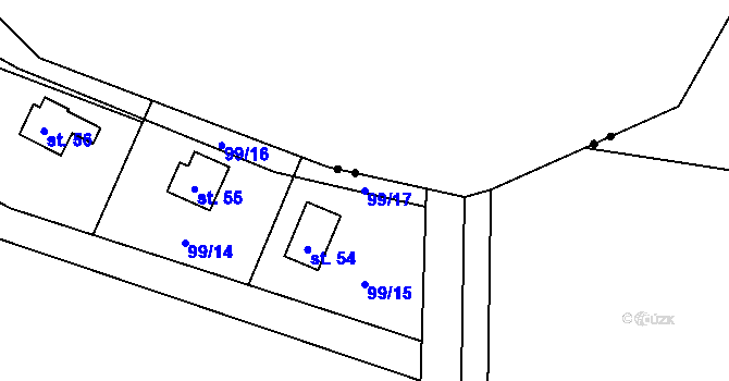 Parcela st. 99/17 v KÚ Luková nad Cidlinou, Katastrální mapa