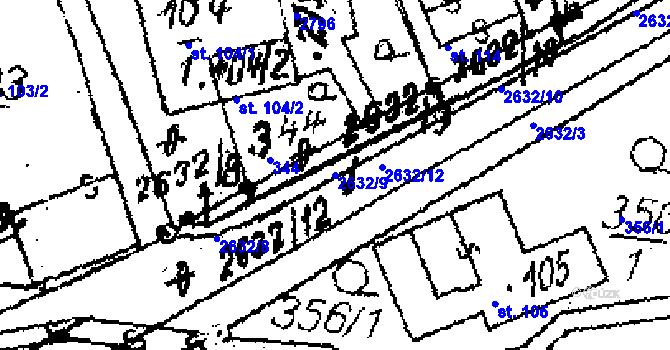 Parcela st. 2632/9 v KÚ Luková, Katastrální mapa