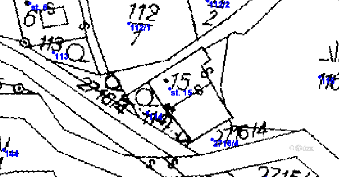 Parcela st. 15 v KÚ Luková, Katastrální mapa