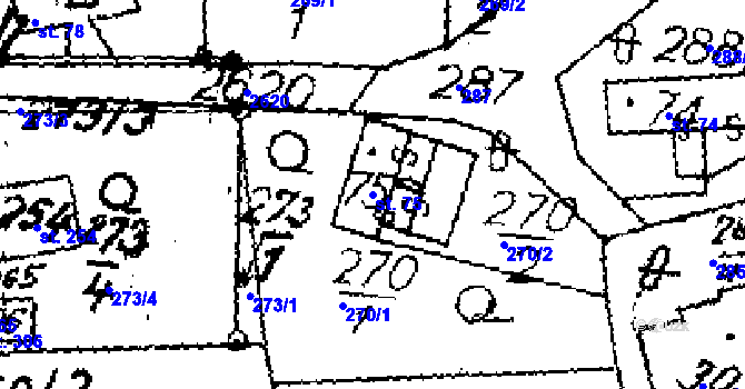 Parcela st. 75 v KÚ Luková, Katastrální mapa