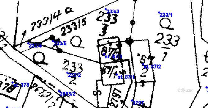 Parcela st. 87/3 v KÚ Luková, Katastrální mapa