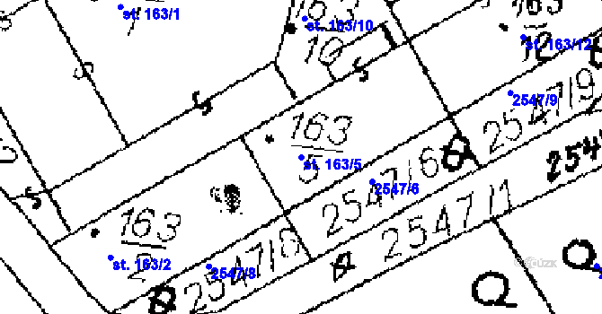 Parcela st. 163/5 v KÚ Luková, Katastrální mapa