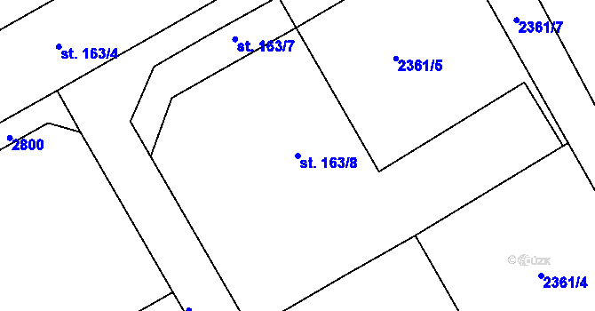Parcela st. 163/8 v KÚ Luková, Katastrální mapa