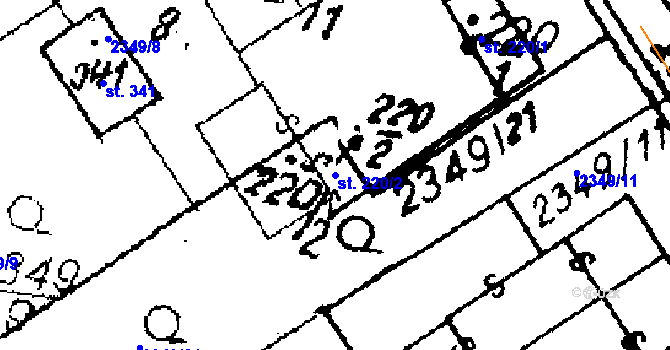 Parcela st. 220/2 v KÚ Luková, Katastrální mapa