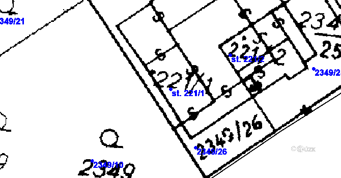 Parcela st. 221/1 v KÚ Luková, Katastrální mapa