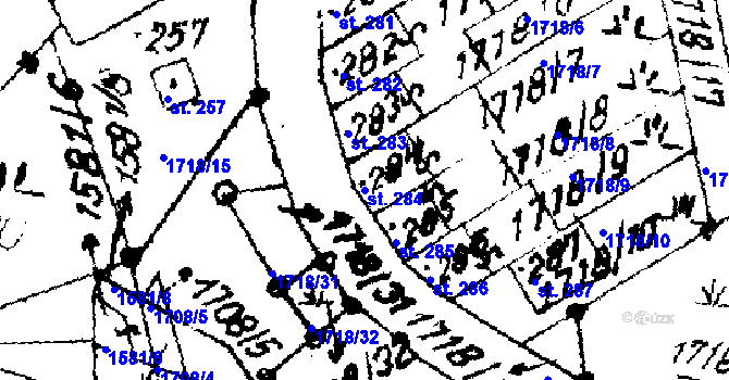 Parcela st. 284 v KÚ Luková, Katastrální mapa