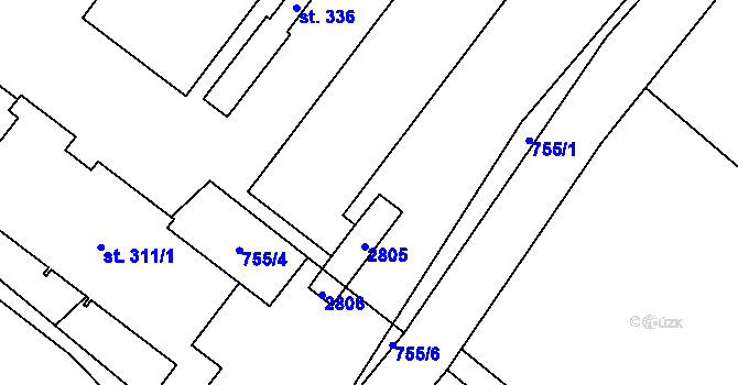 Parcela st. 337 v KÚ Luková, Katastrální mapa