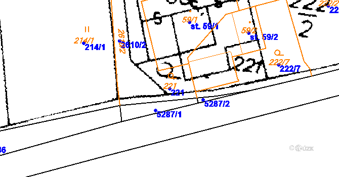 Parcela st. 221 v KÚ Luková, Katastrální mapa