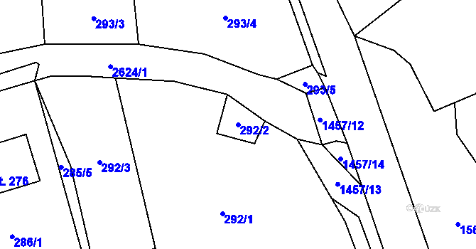 Parcela st. 292/2 v KÚ Luková, Katastrální mapa