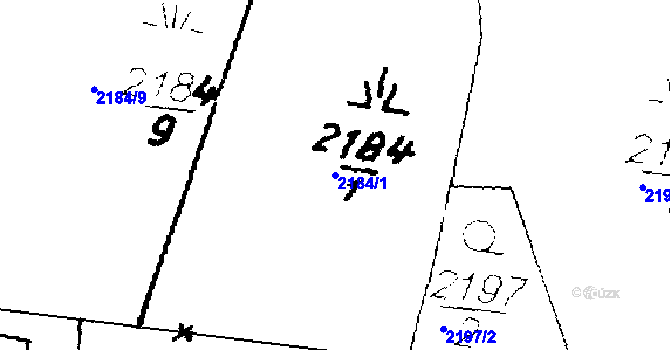 Parcela st. 2184/1 v KÚ Luková, Katastrální mapa