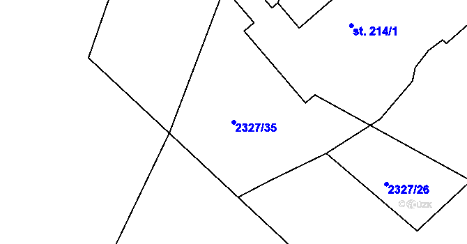 Parcela st. 2327/35 v KÚ Luková, Katastrální mapa